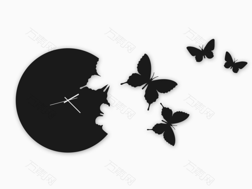 黑色蝴蝶时钟