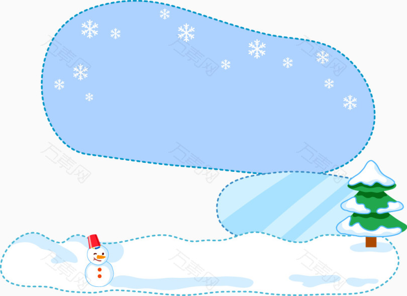 冬日雪景矢量图