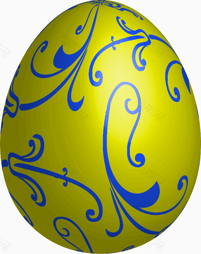 蓝花纹黄底彩蛋
