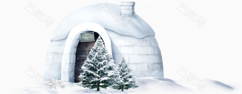 冬季圆形雪房子装饰