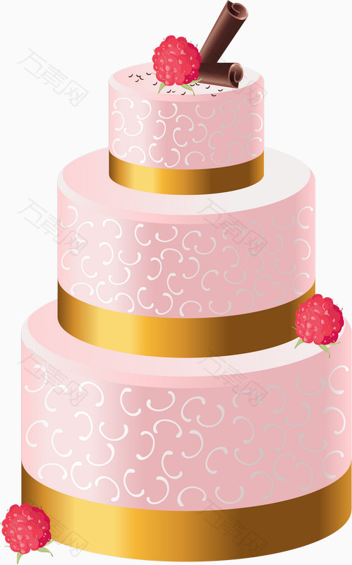 粉色三层蛋糕