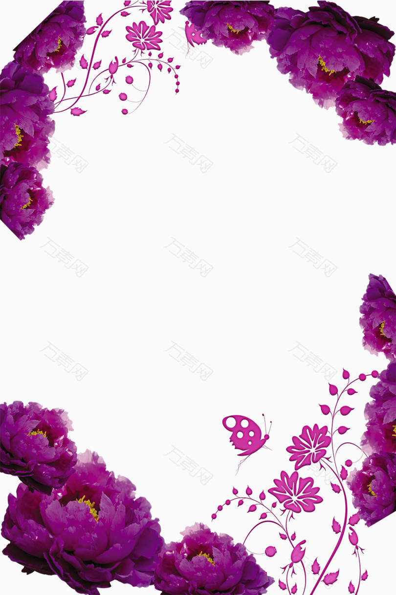 紫色花朵装饰背景效果