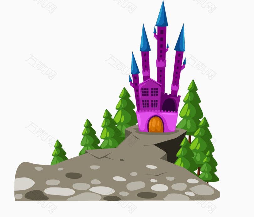 六一儿童节卡通装饰城堡房子