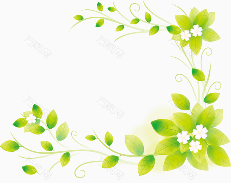 绿叶矢量装饰花边素材