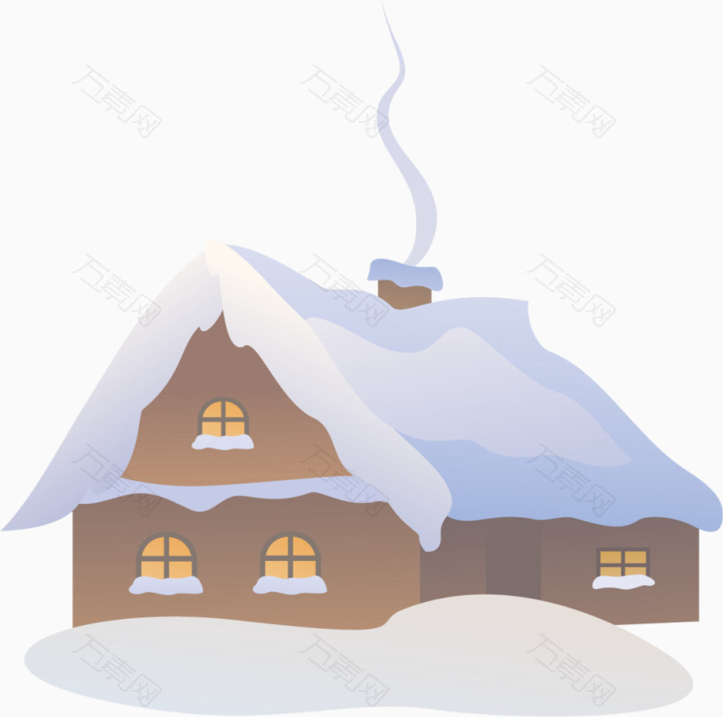大雪房子冬季素材