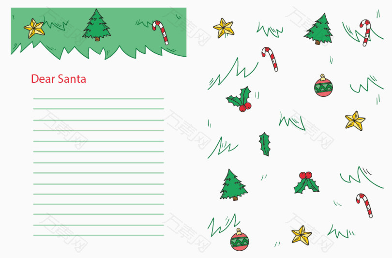 圣诞树装饰信纸