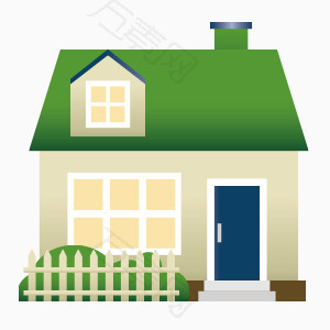 卡通清新绿色小房子图片素材