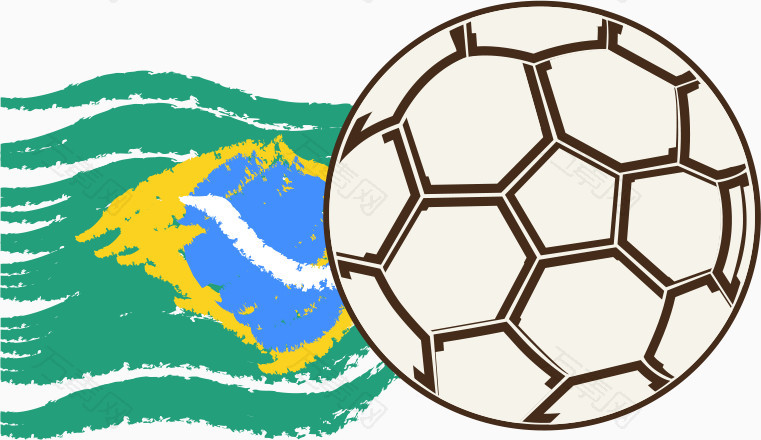 矢量巴西世界杯与足球