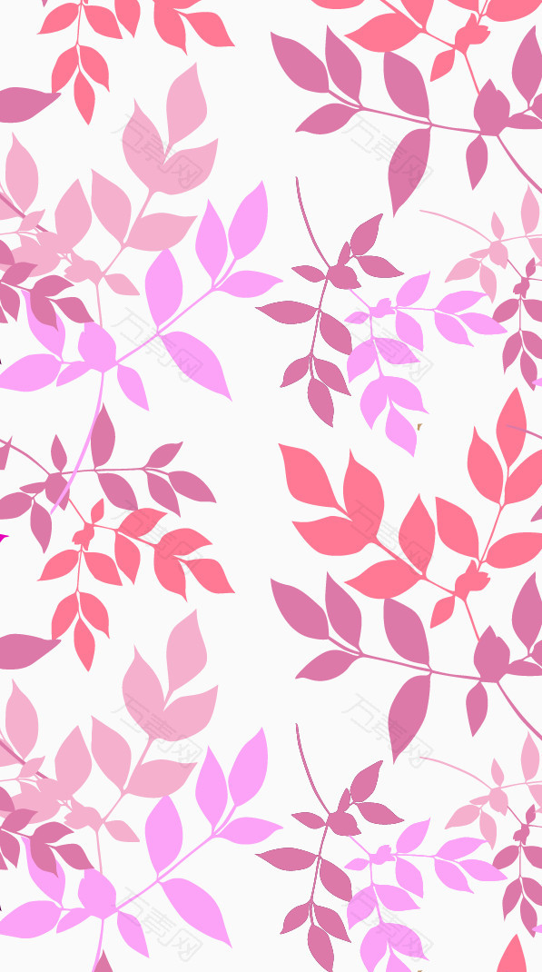 矢量粉色树叶底纹素材