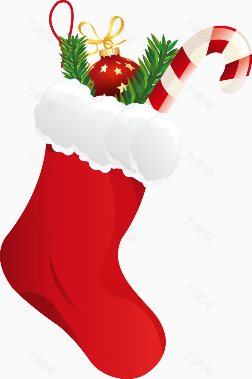 红色长筒圣诞袜礼物
