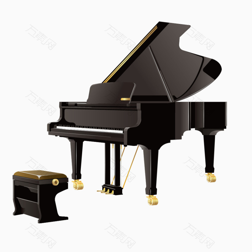 黑色卧式钢琴