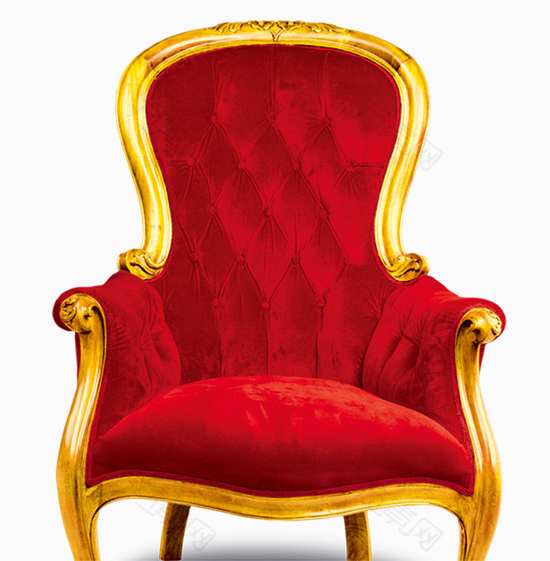 豪华黄金红色椅子