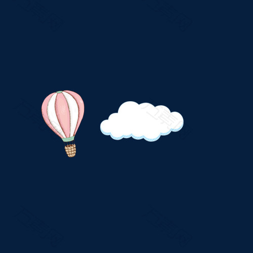 粉色气球与白云