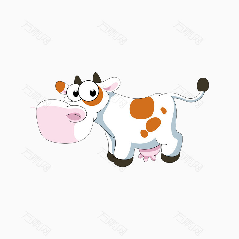 卡通手绘奶牛