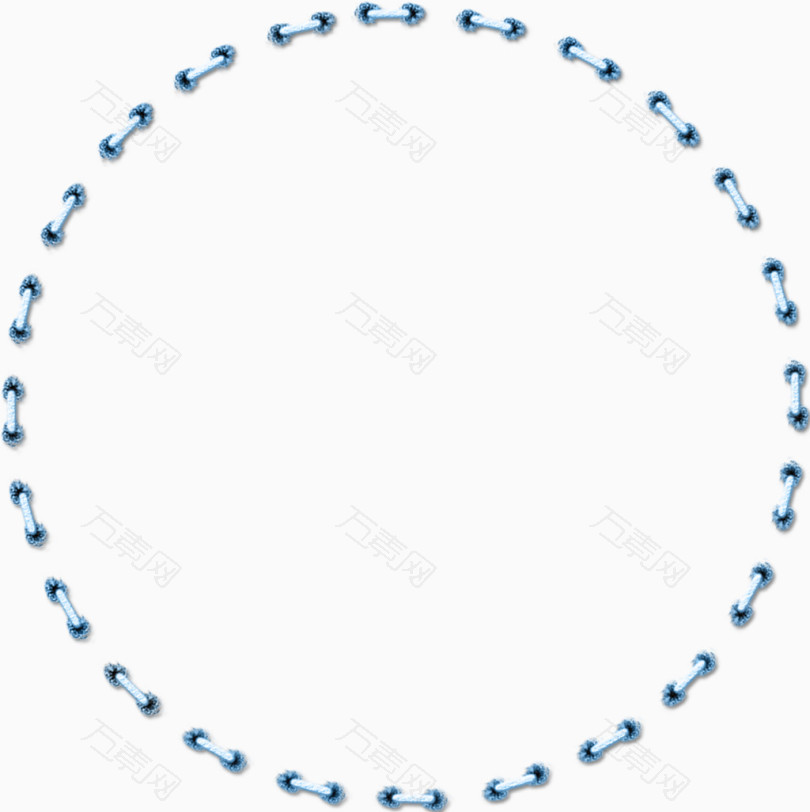 蓝色绳子穿孔圆环