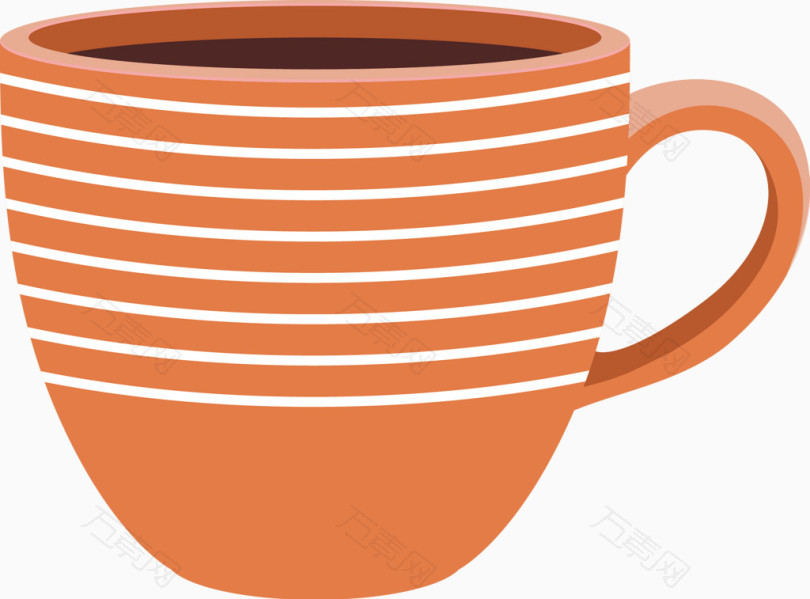 橙色条纹咖啡杯