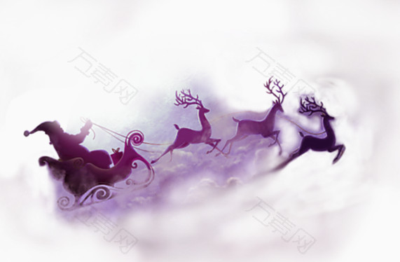 梦幻圣诞老人和麋鹿