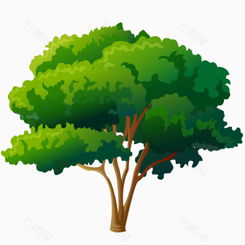 绿色手绘树