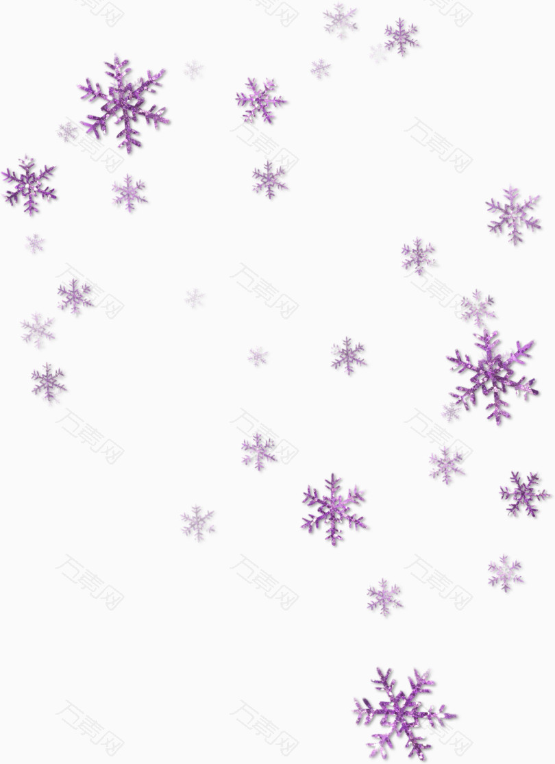 紫色清新雪花漂浮素材