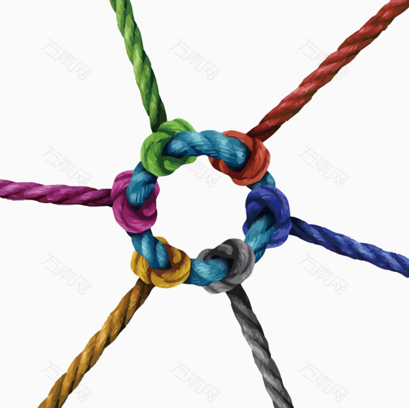 矢量彩色绳子