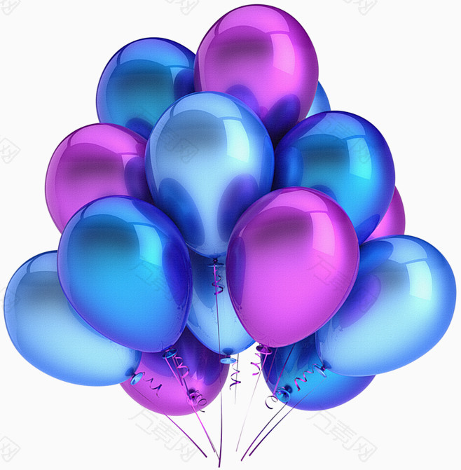 紫色蓝色气球
