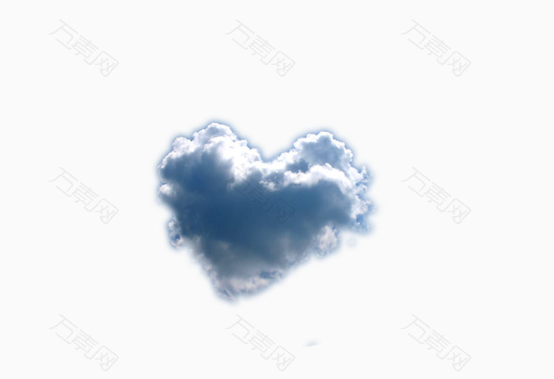 爱心形状的云朵素材