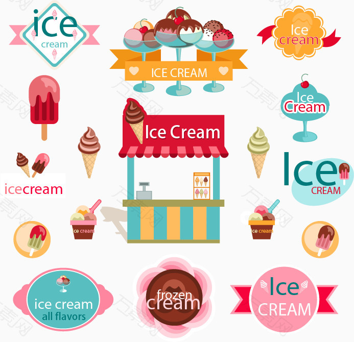蛋糕冰淇淋标志门店标志