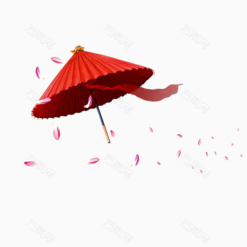 伞漂浮花瓣