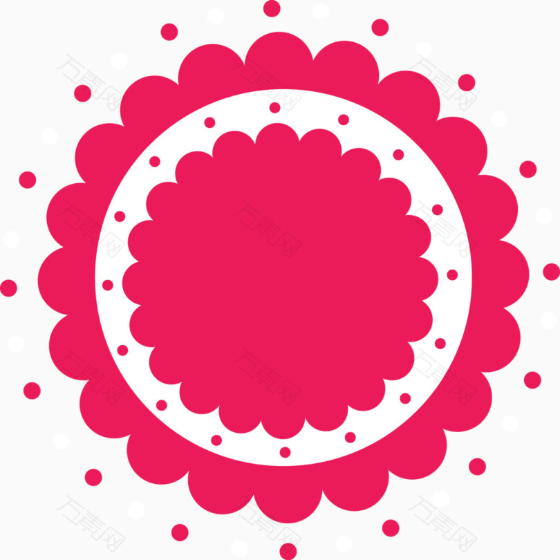 红色圆形花纹装饰矢量图