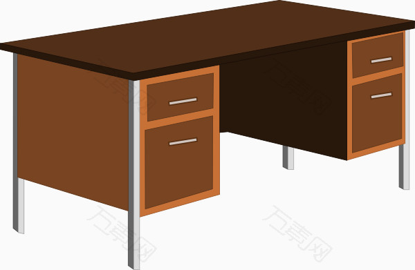 棕色办公桌子