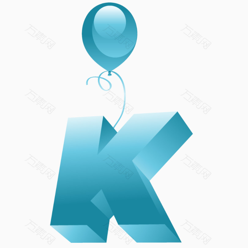 卡通立体气球字母K