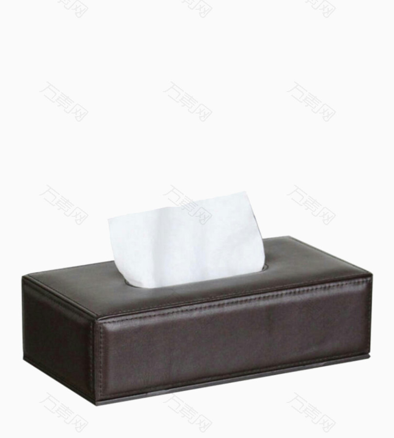 黑色带纸巾的纸巾盒