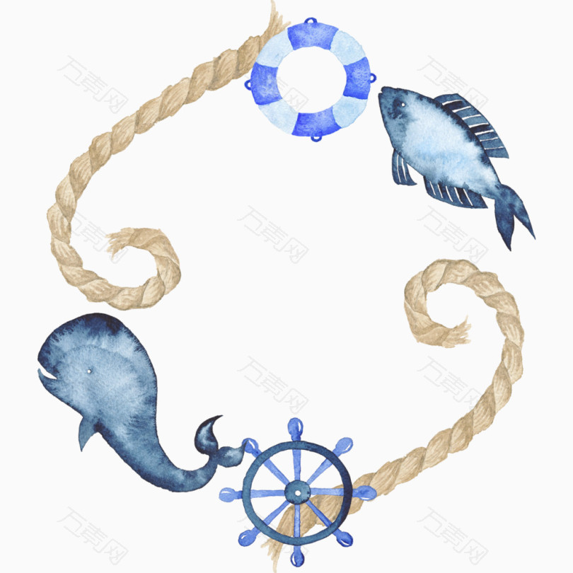 彩绘绳子和鱼