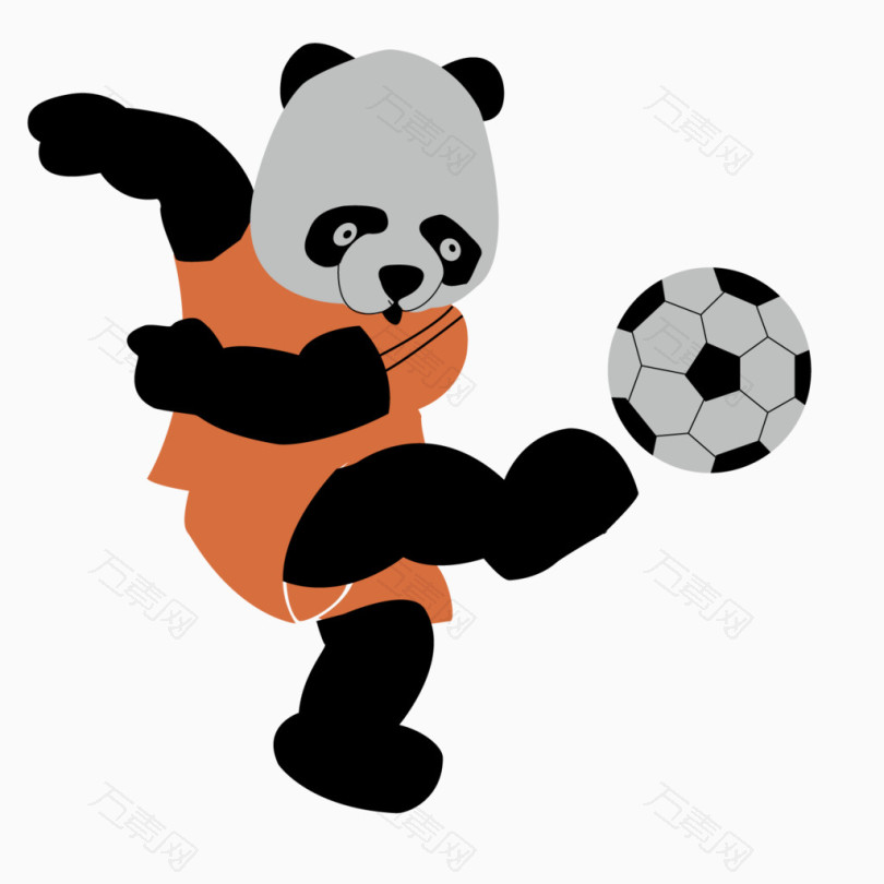 踢足球的熊猫