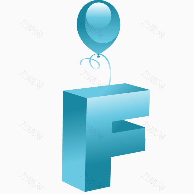卡通立体气球字母F