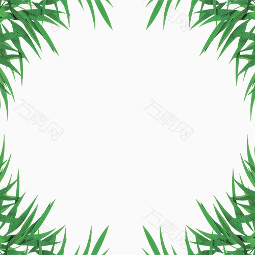 绿色竹叶元素
