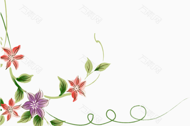 手绘花朵边框装饰