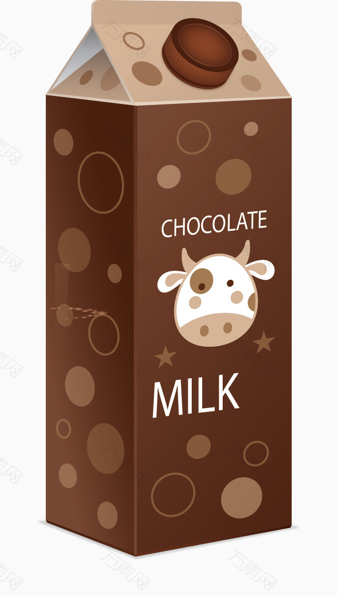 矢量手绘巧克力牛奶包装
