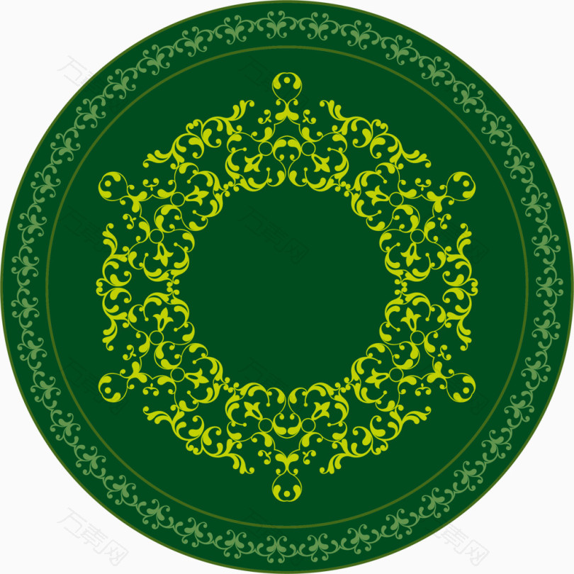 绿色圆形花纹装饰矢量图