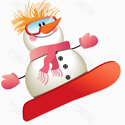 滑雪的雪人