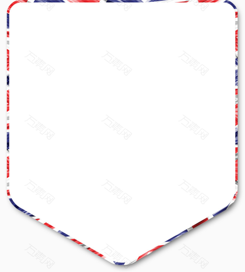 蓝红吊旗线条框标签