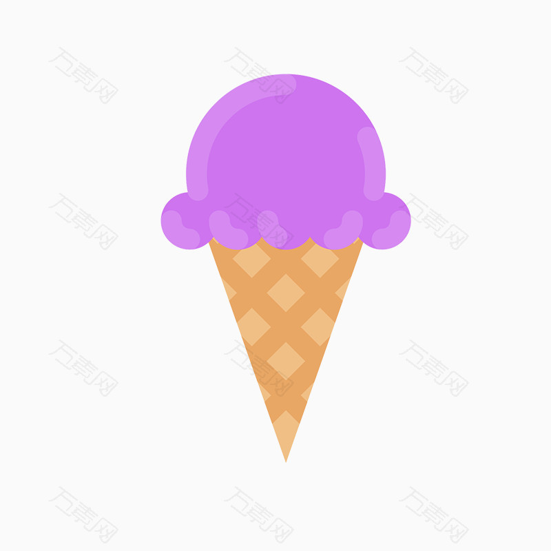 卡通手绘紫色冰淇淋