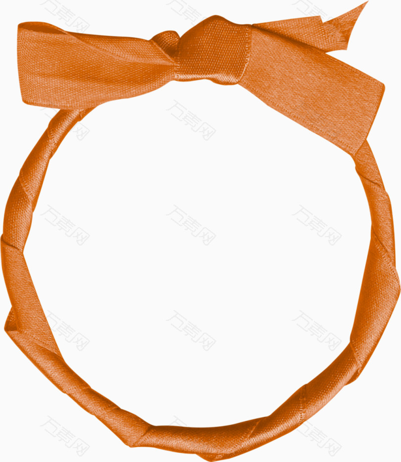 橙色蝴蝶结彩带装饰圆环