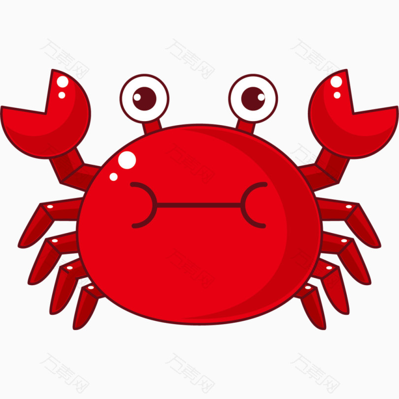 卡通手绘红色螃蟹