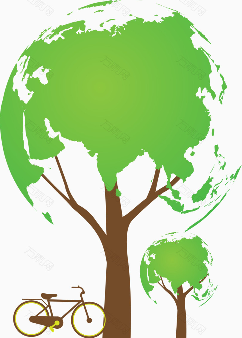 绿色环保卡通树木