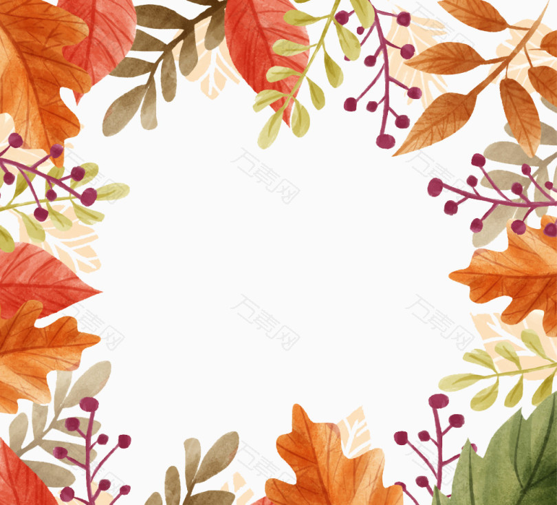 美丽的秋天落叶边框