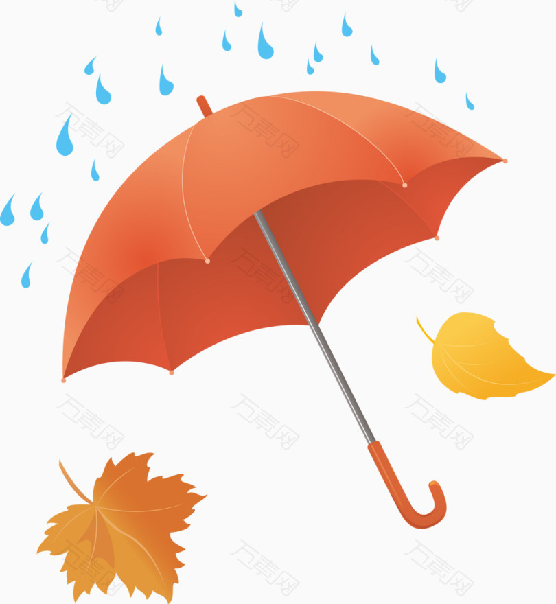 枫叶雨伞秋季素材背景