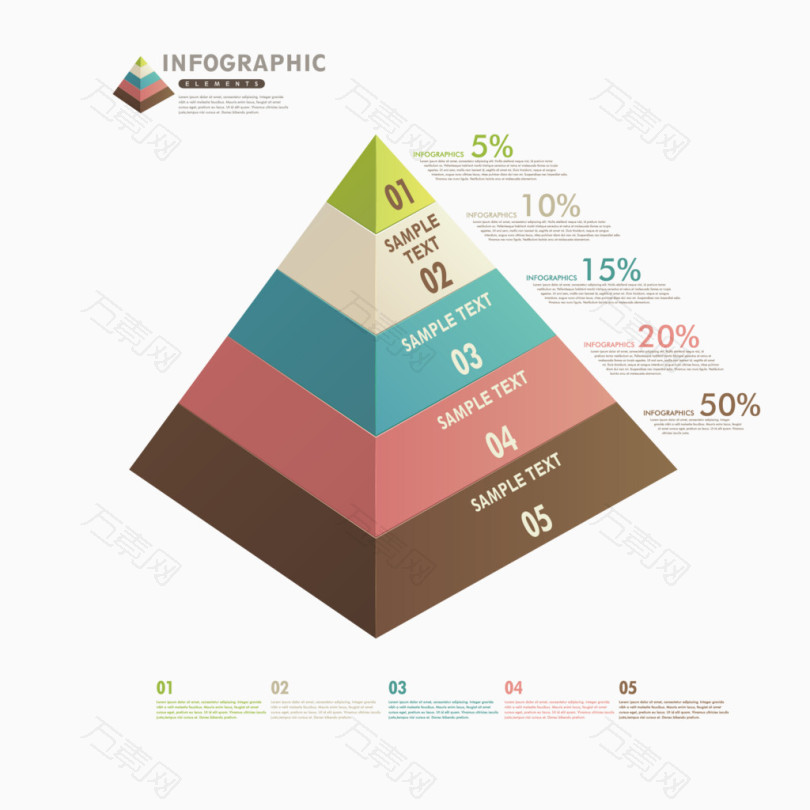 矢量金字塔图表