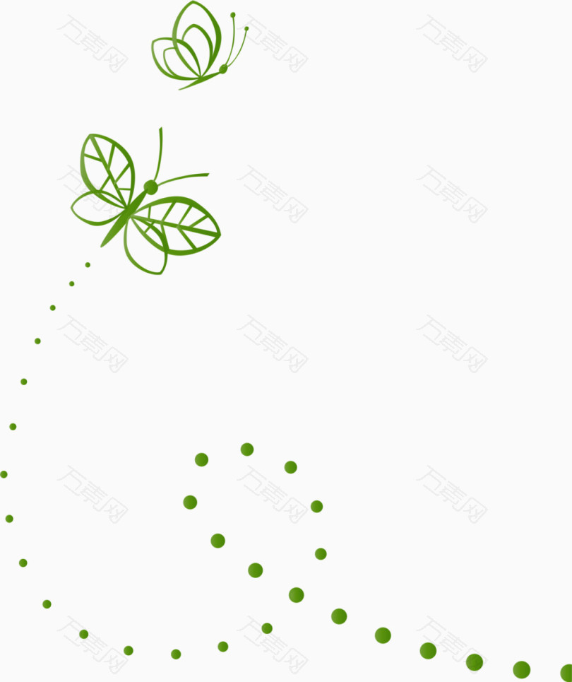绿色蝴蝶花纹