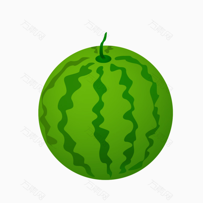 卡通绿色水果